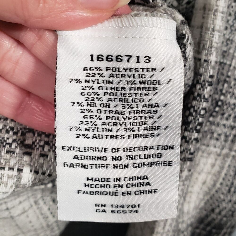 Boston Traders Shirt‎ Jacket Women's Size XL Plaid Gray Button Up NEW - Picture 8 of 11